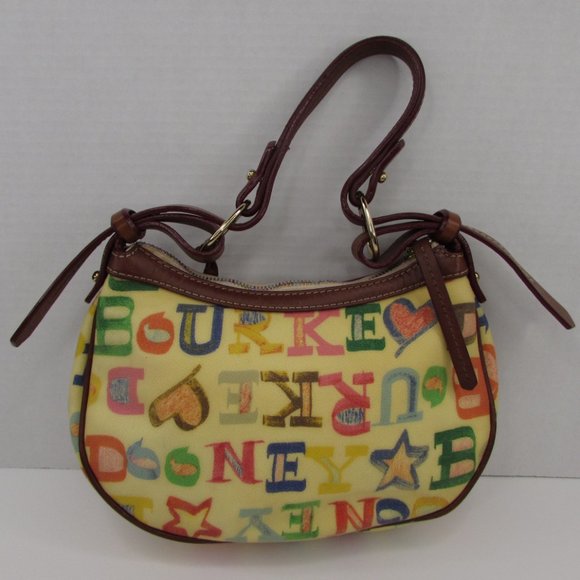 Dooney & Bourke Small Egg Pouchette Graffiti Crayon Doodle Handbag Purse - Picture 4 of 13